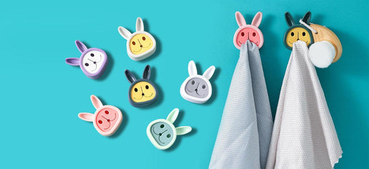 Organize Your Bathroom or Kitchen with the Bunny Head Silicone Towel Holder - Towel Holders